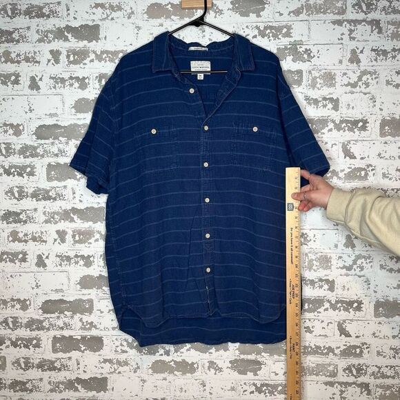 Lucky brand | mens blue striped button down polo - Picture 5 of 8